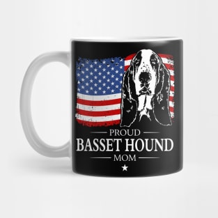 Proud Basset Hound Mom American Flag patriotic dog Mug